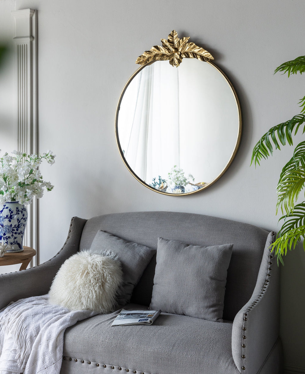 36" x 41" Large Round Wall Mirror