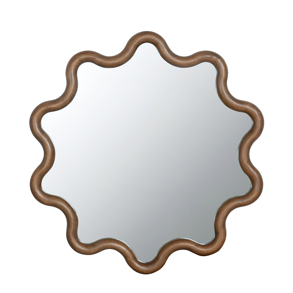 31" x 30" Wooden Accent Mirror with Unique Frame
