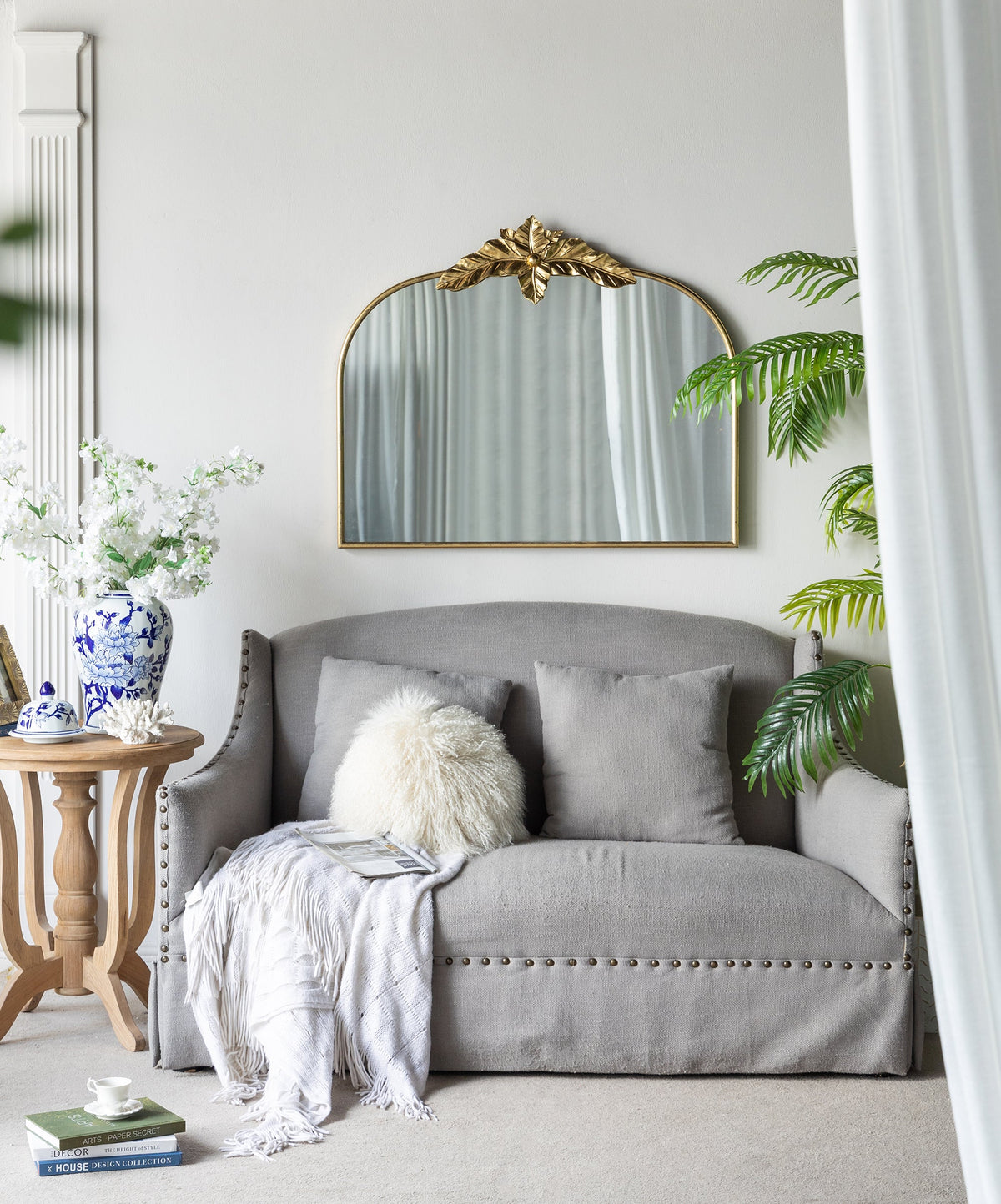 Large Arched Decorative Bathroom Mirror