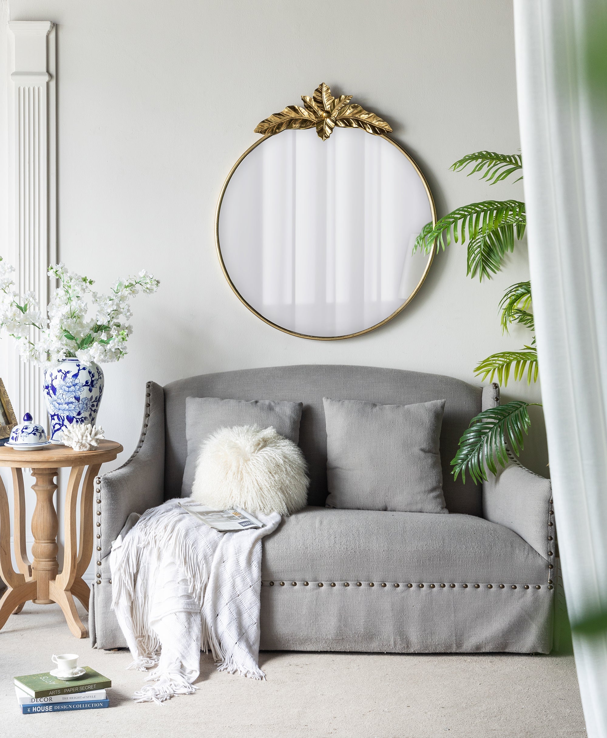36" x 41" Large Round Wall Mirror