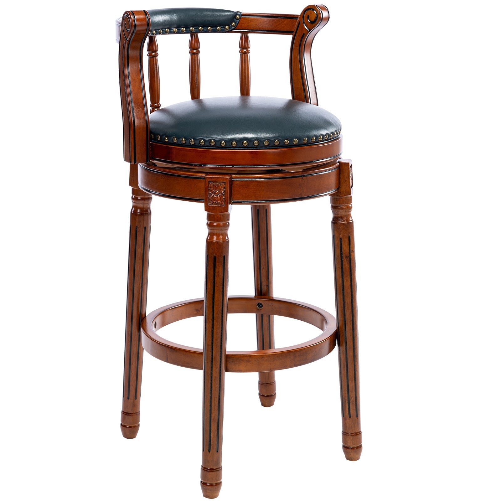 Cow Top Leather Wooden Bar Stools