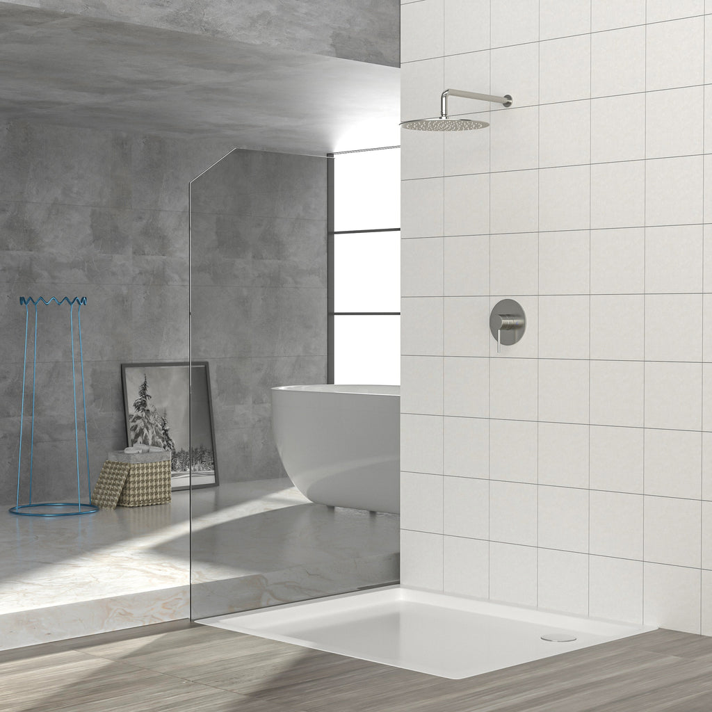 Brushed Nickel Shower Faucet Set with 10-Inch Rainfall Shower Head
