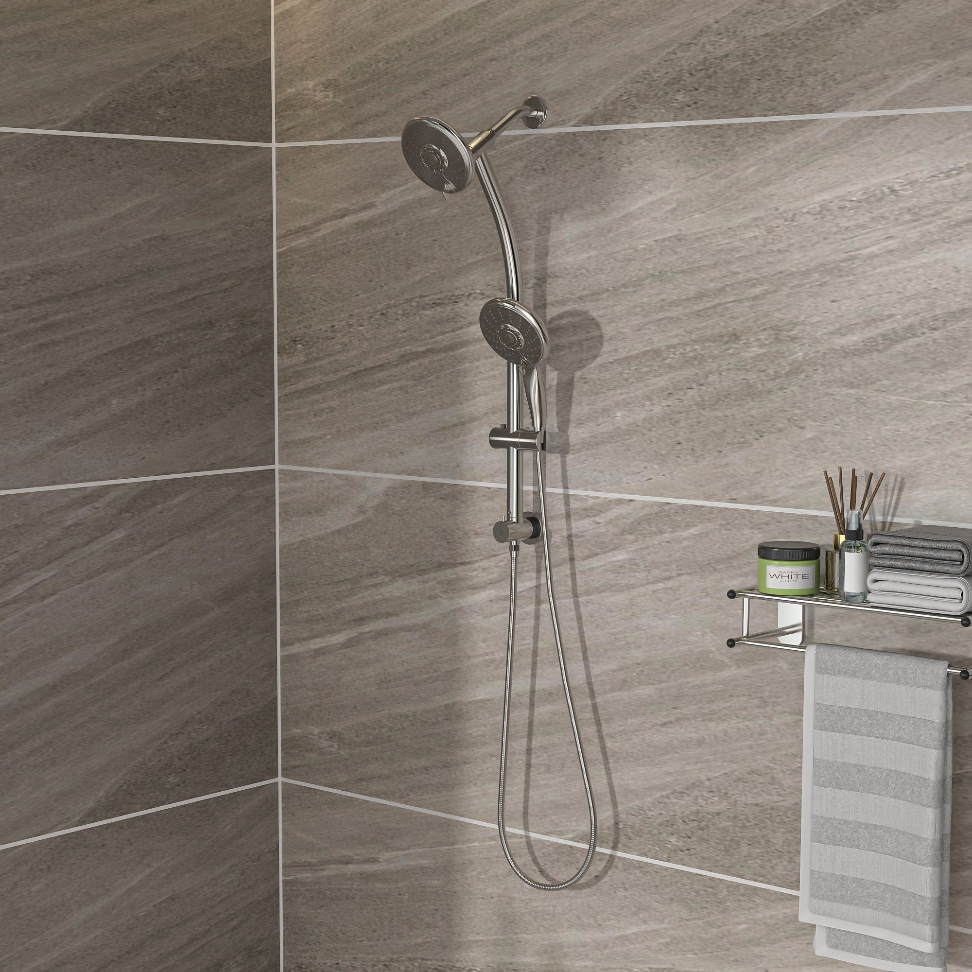 Dual Shower Head Wall Mounted Faucet