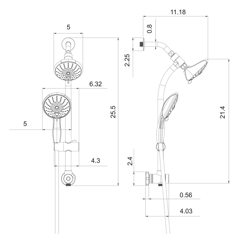 Dual Shower Head Wall Mounted Faucet