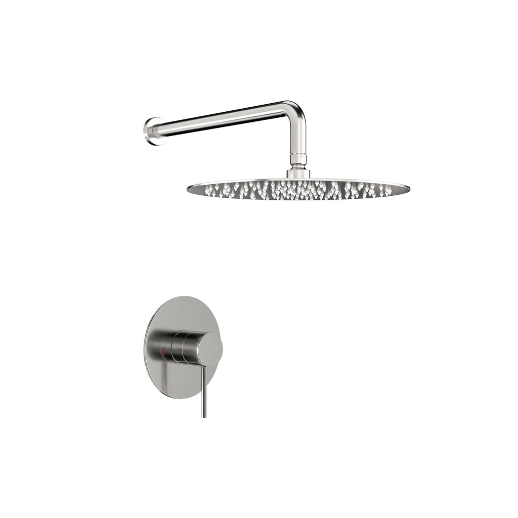 Brushed Nickel Shower Faucet Set with 10-Inch Rainfall Shower Head