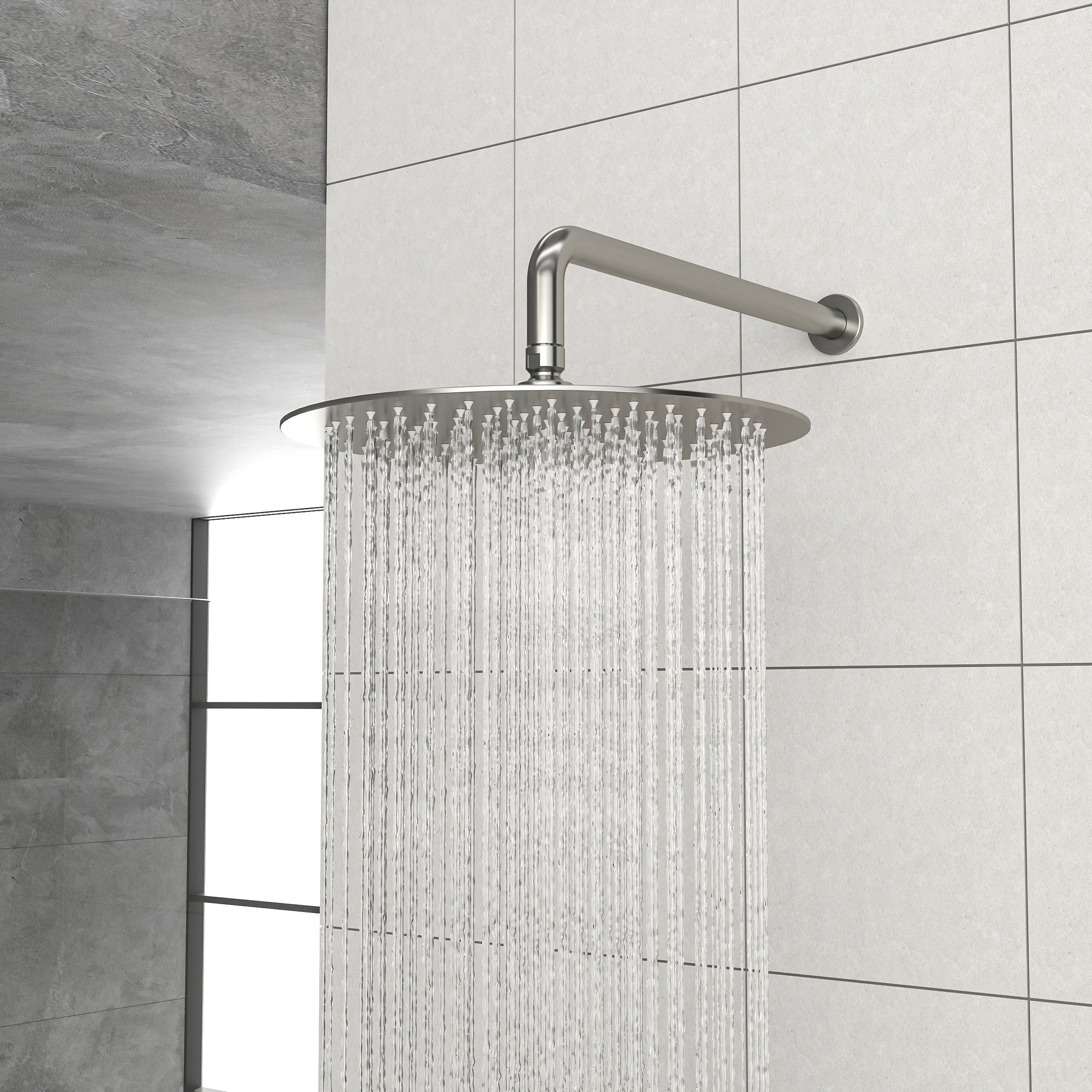 Brushed Nickel Shower Faucet Set with 10-Inch Rainfall Shower Head