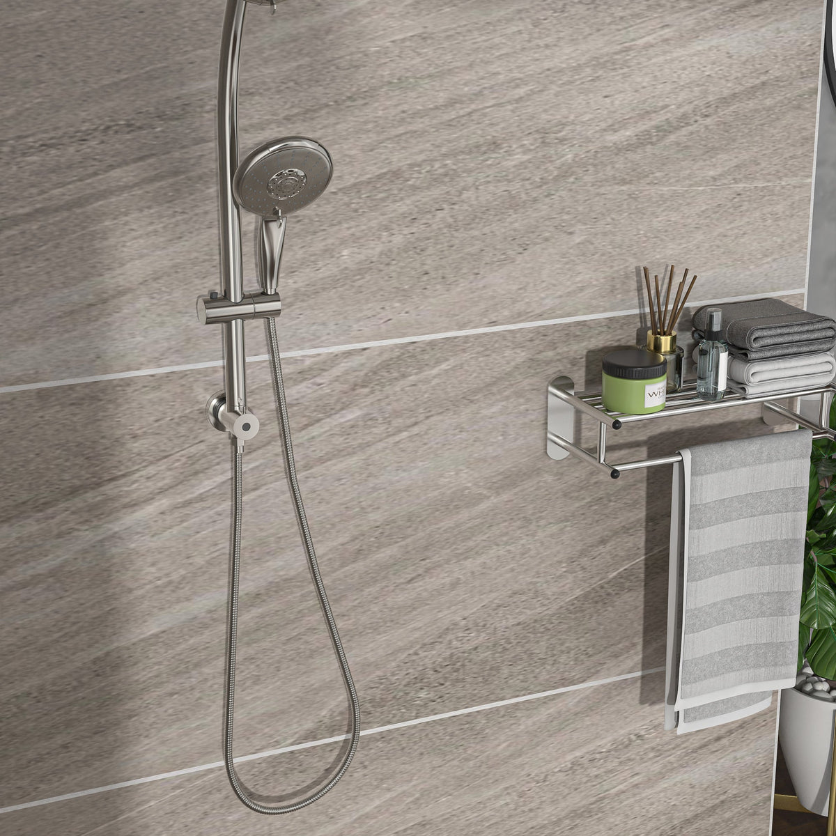Dual Shower Head Wall Mounted Faucet