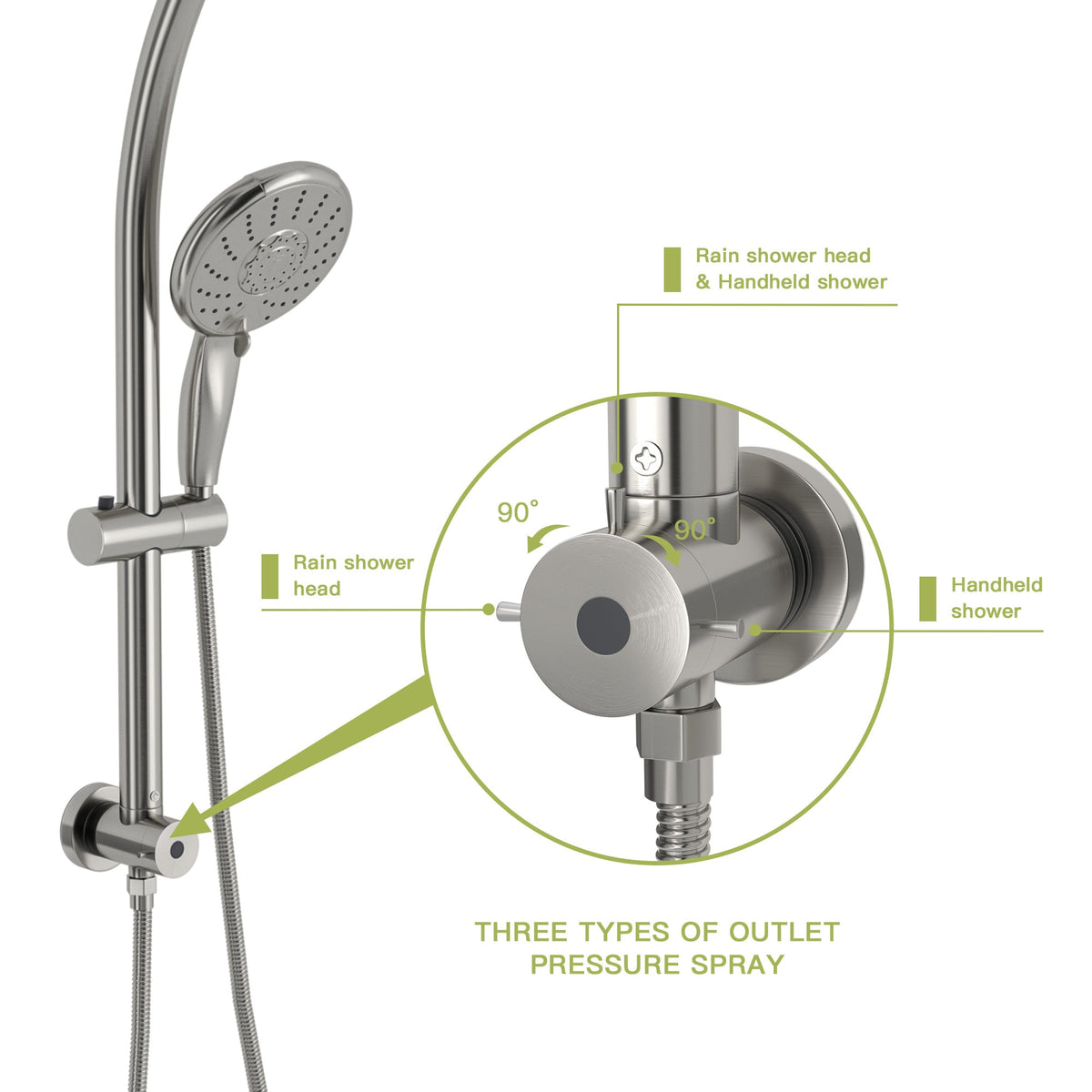 Dual Shower Head Wall Mounted Faucet