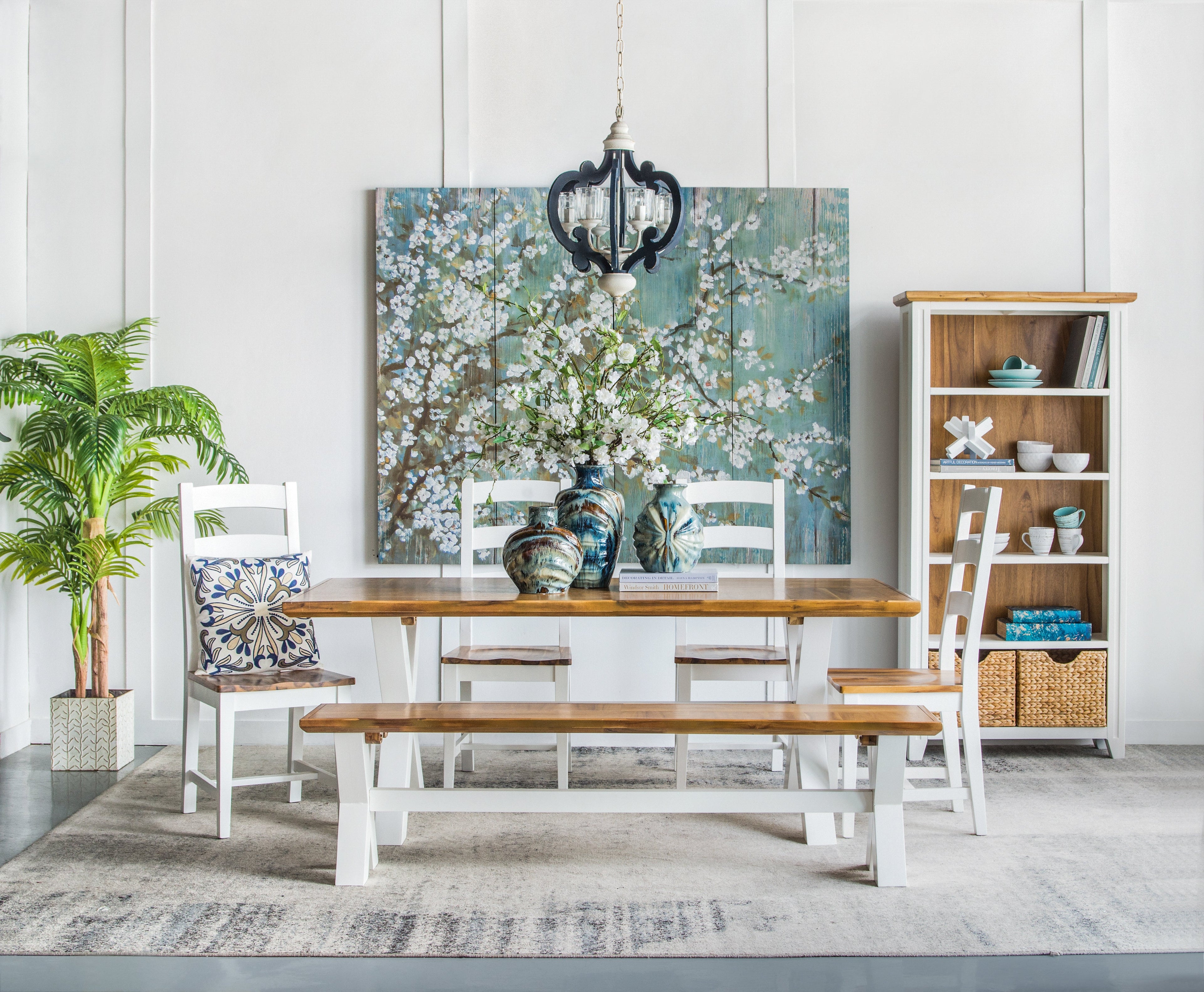 Wood Chandelier 6-Light Farmhouse Pendant Lighting