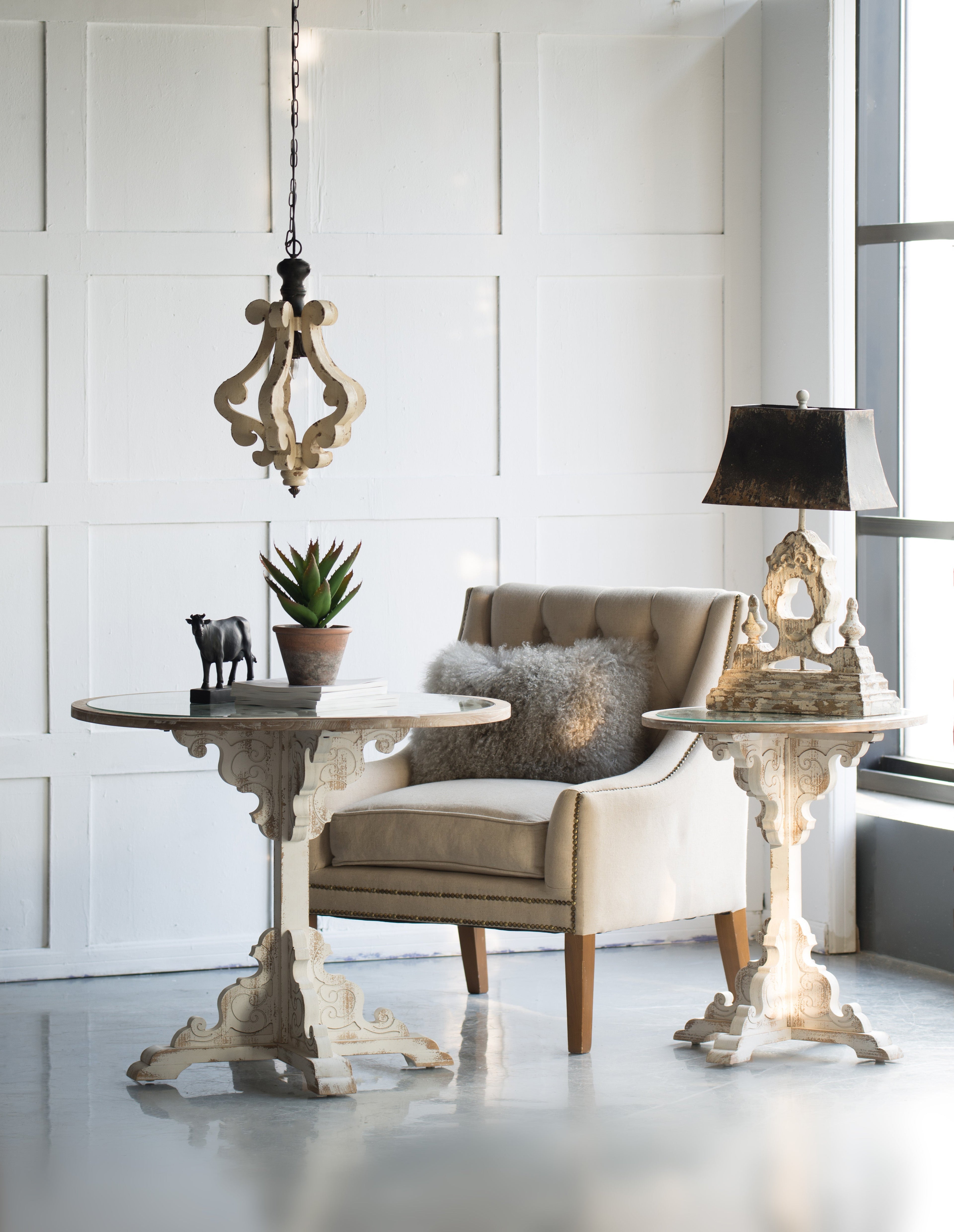 Farmhouse Chandelier, Distressed