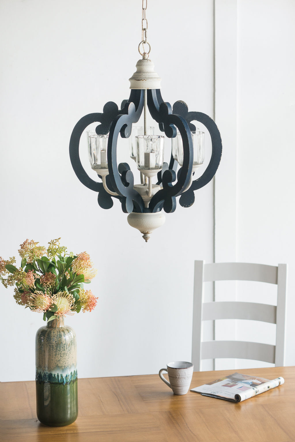 Wood Chandelier 6-Light Farmhouse Pendant Lighting