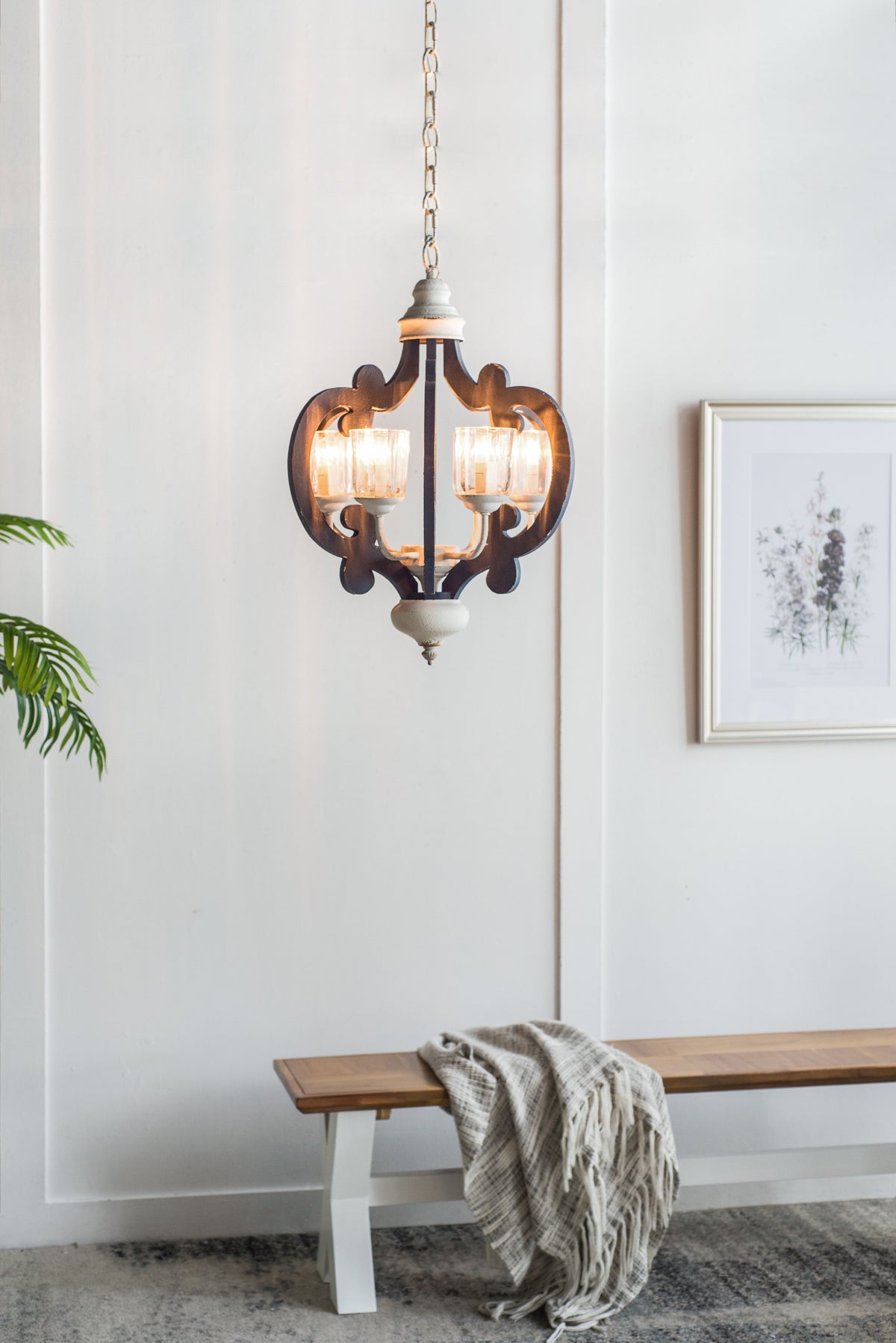 Wood Chandelier 6-Light Farmhouse Pendant Lighting