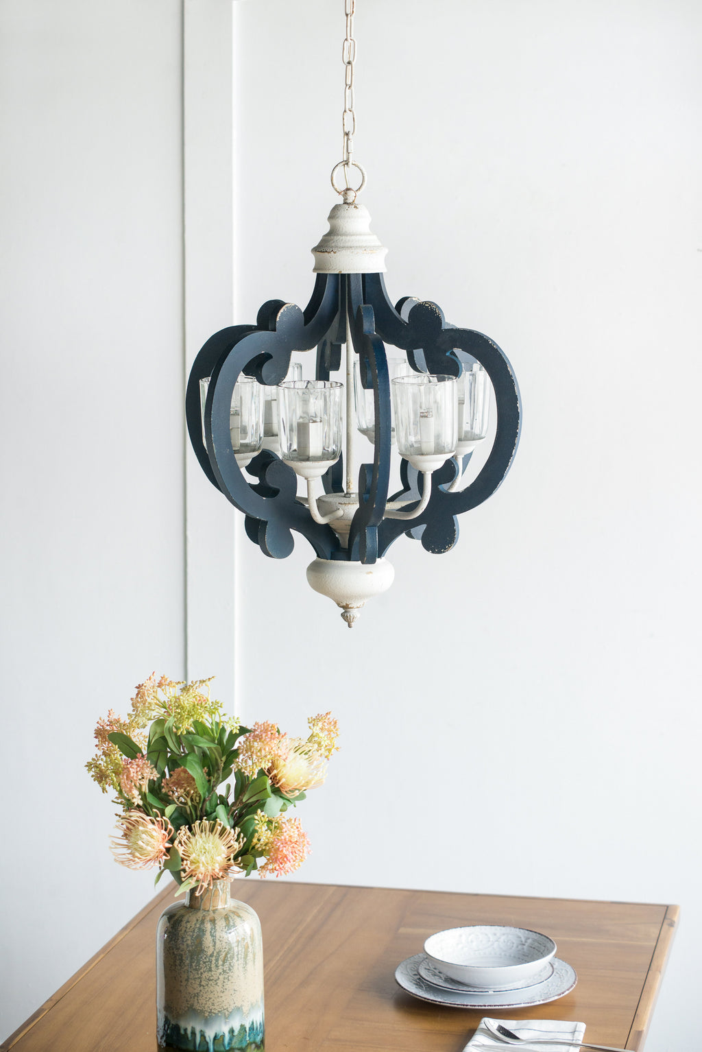 Wood Chandelier 6-Light Farmhouse Pendant Lighting
