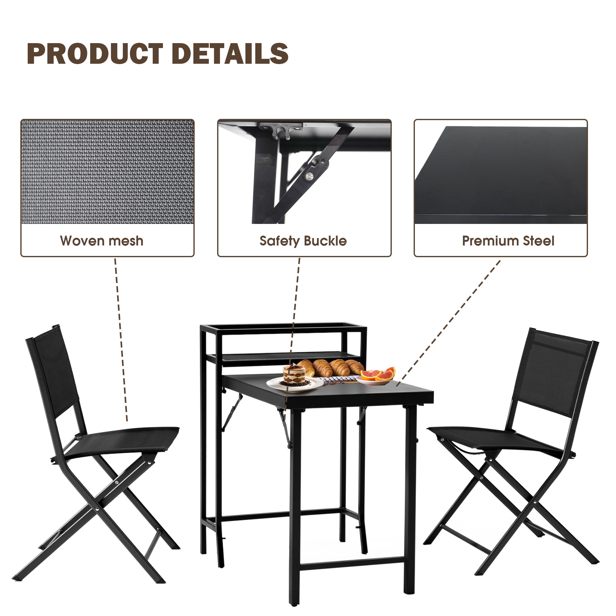 3-Piece Patio Bistro Set
