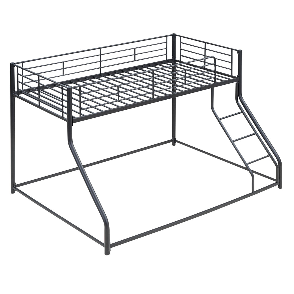 Metal Floor Bunk Bed, Twin XL Over Queen