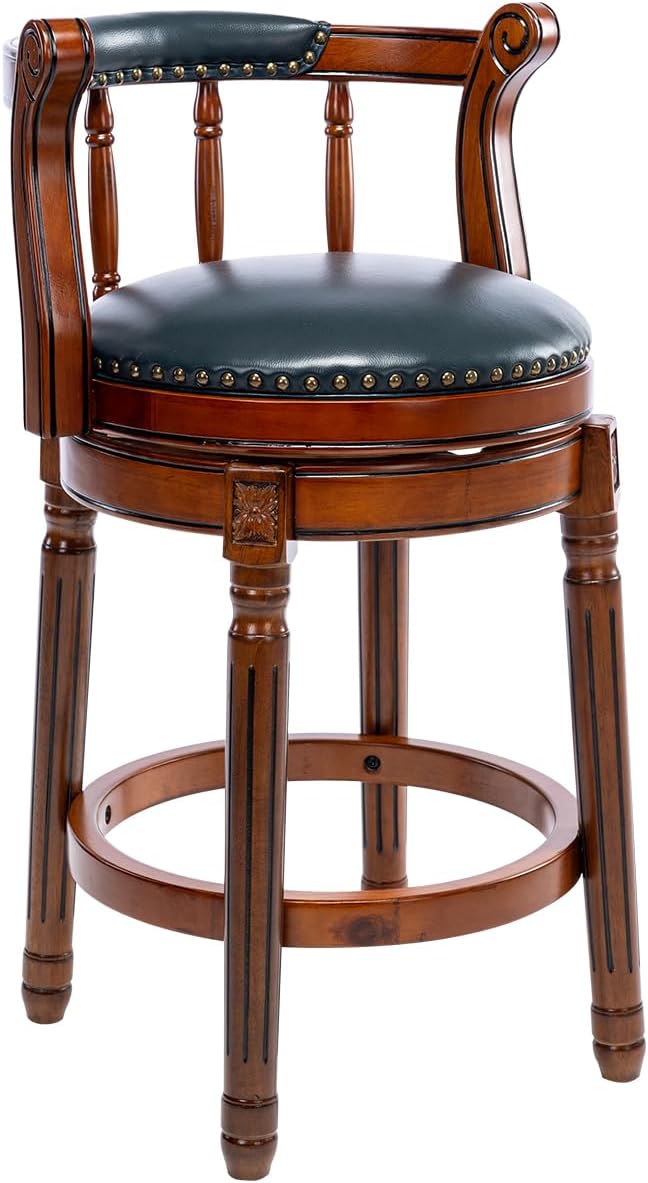 26'' Swivel Leather Wooden Bar Stools
