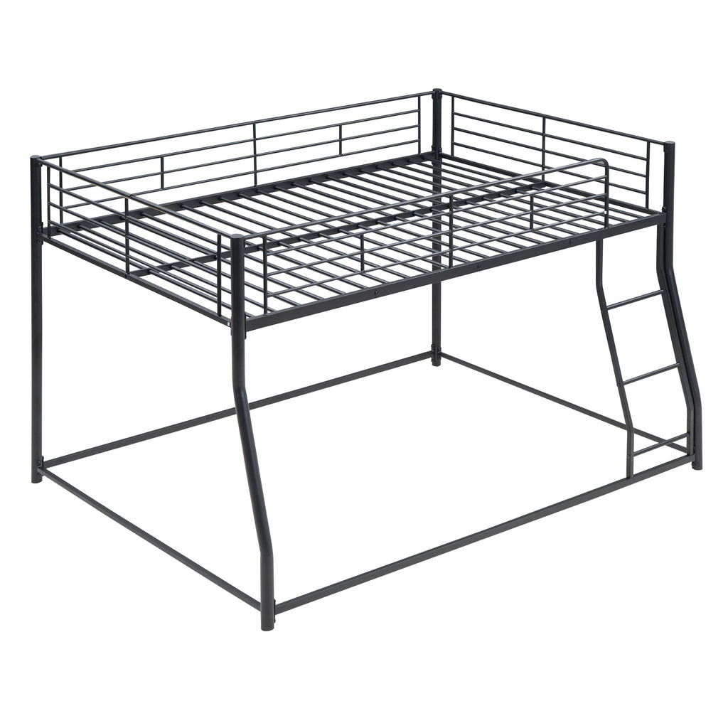 Metal Floor Bunk Bed, Full XL Over Queen