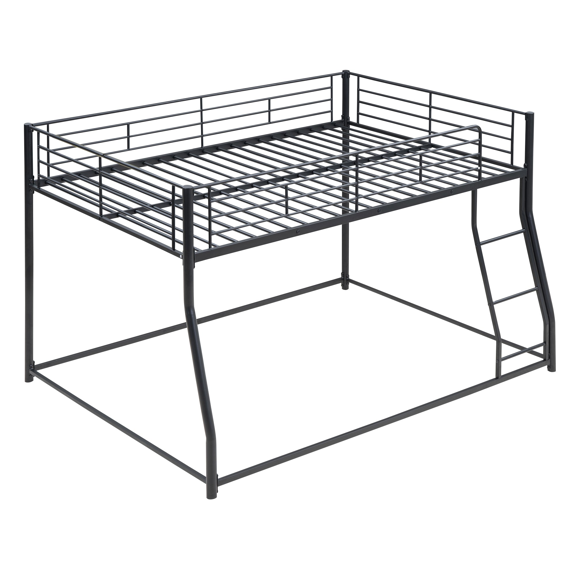 Metal Floor Bunk Bed, Full XL Over Queen