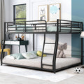 Metal Floor Bunk Bed, Full XL Over Queen