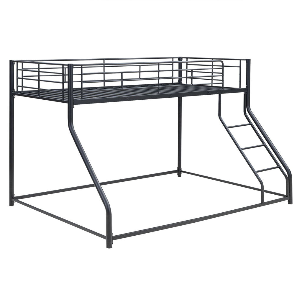 Metal Floor Bunk Bed, Twin XL Over Queen