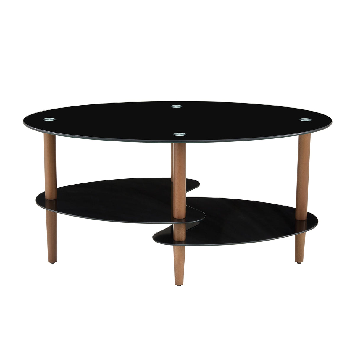 Black Oval Glass Coffee Table