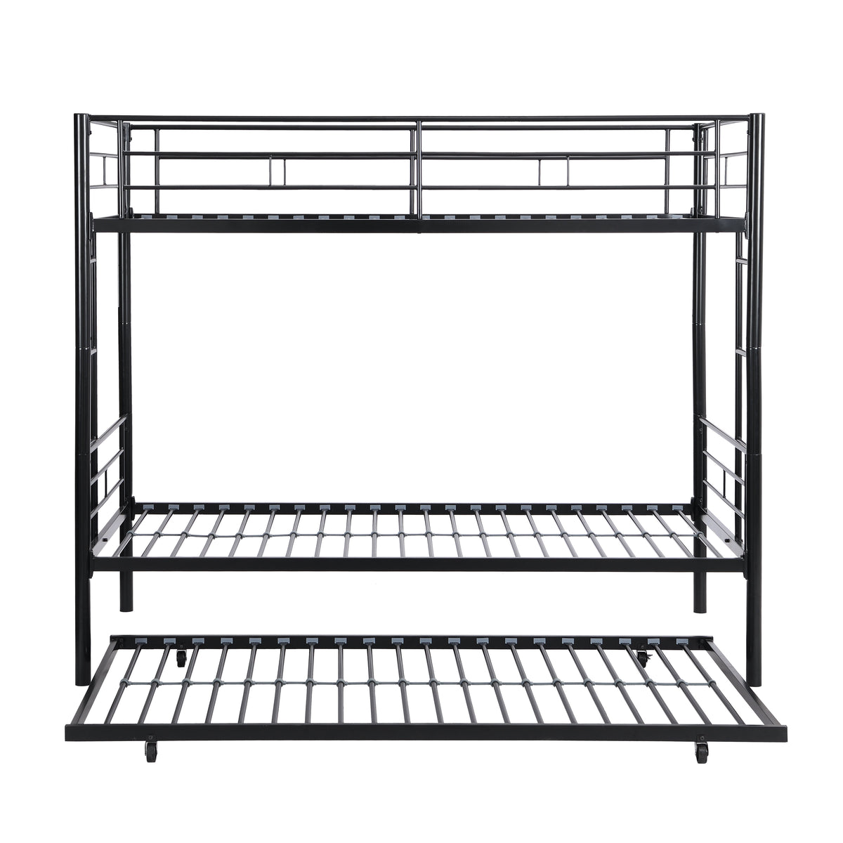 Twin Over Twin Metal Bunk Bed with Trundle