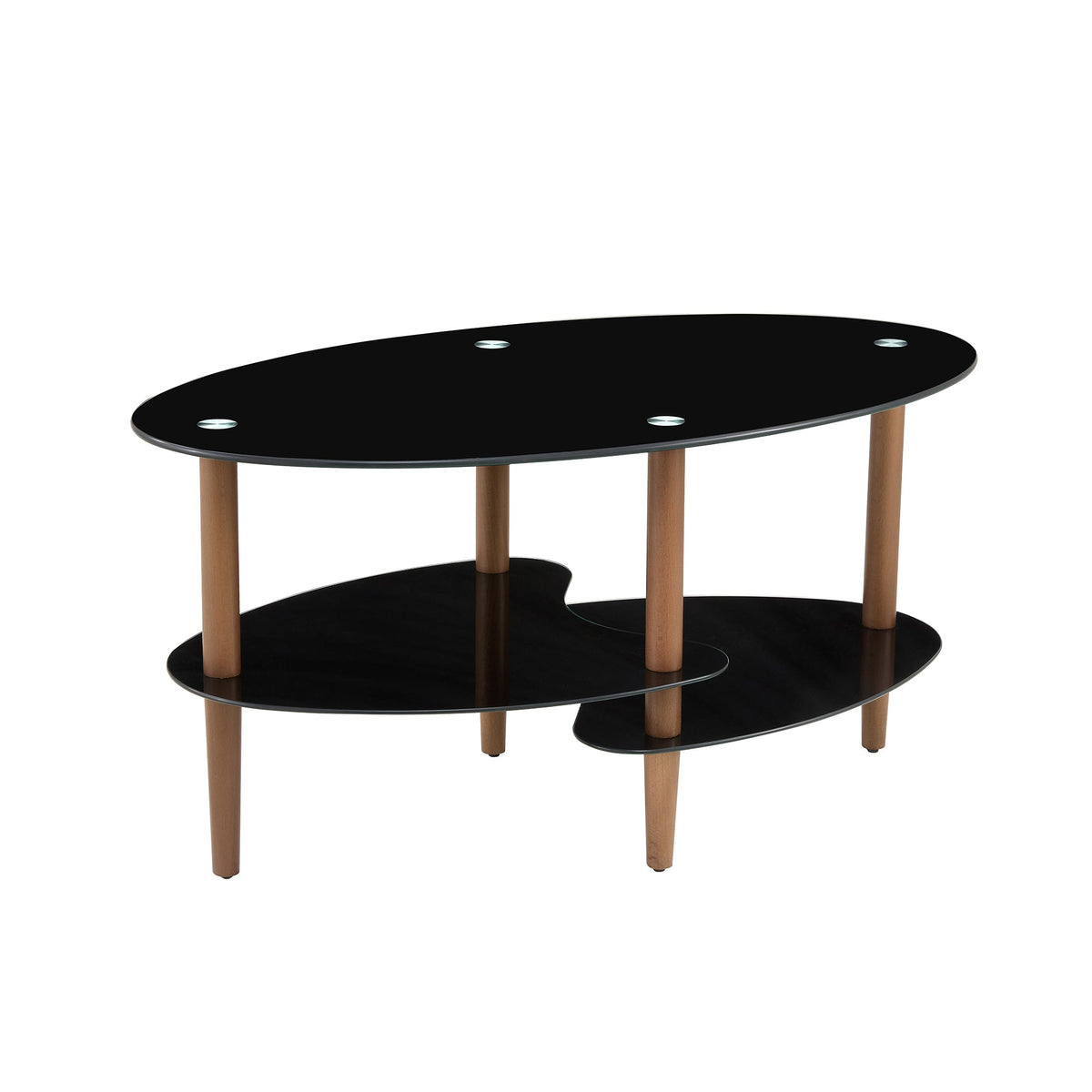 Black Oval Glass Coffee Table