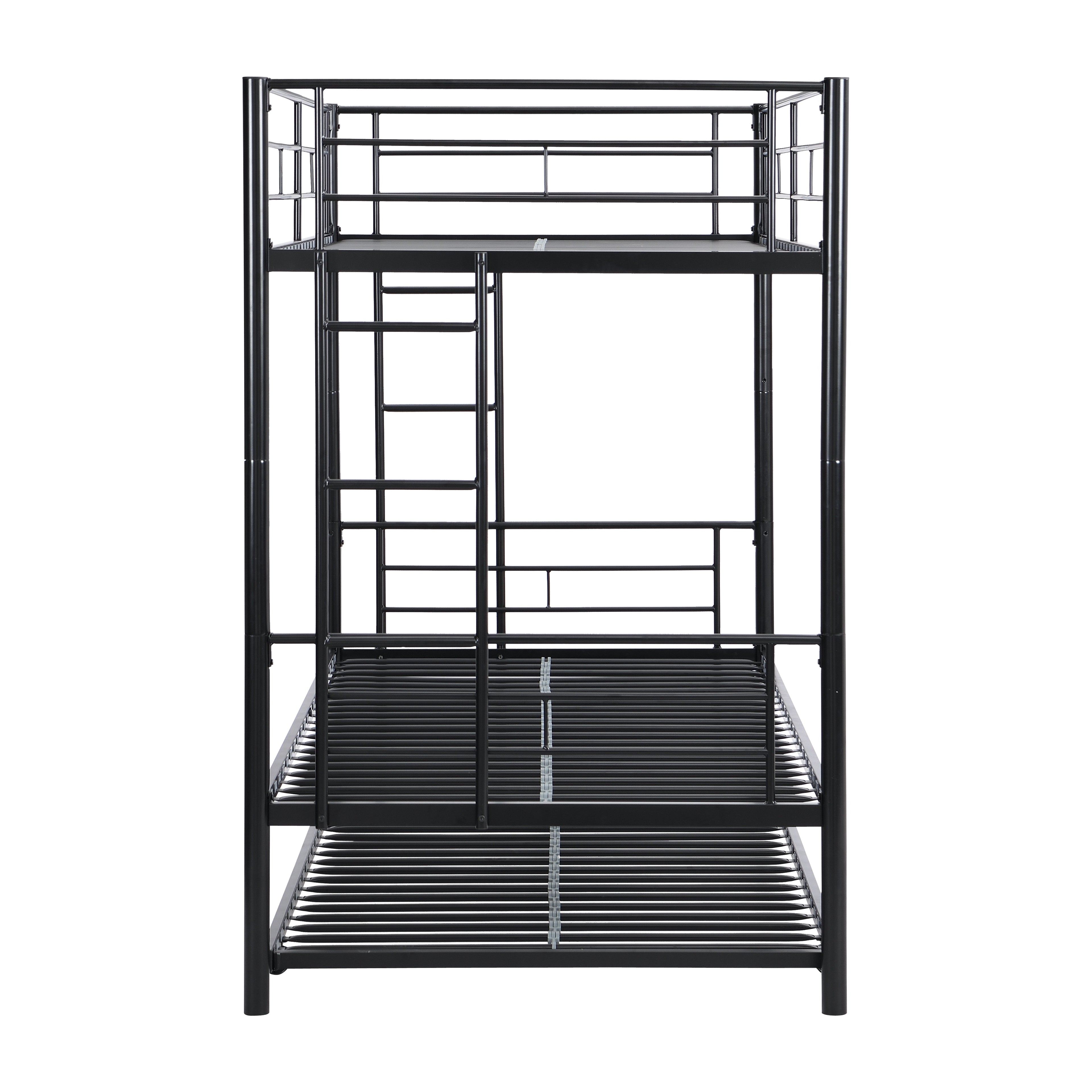 Twin Over Twin Metal Bunk Bed with Trundle