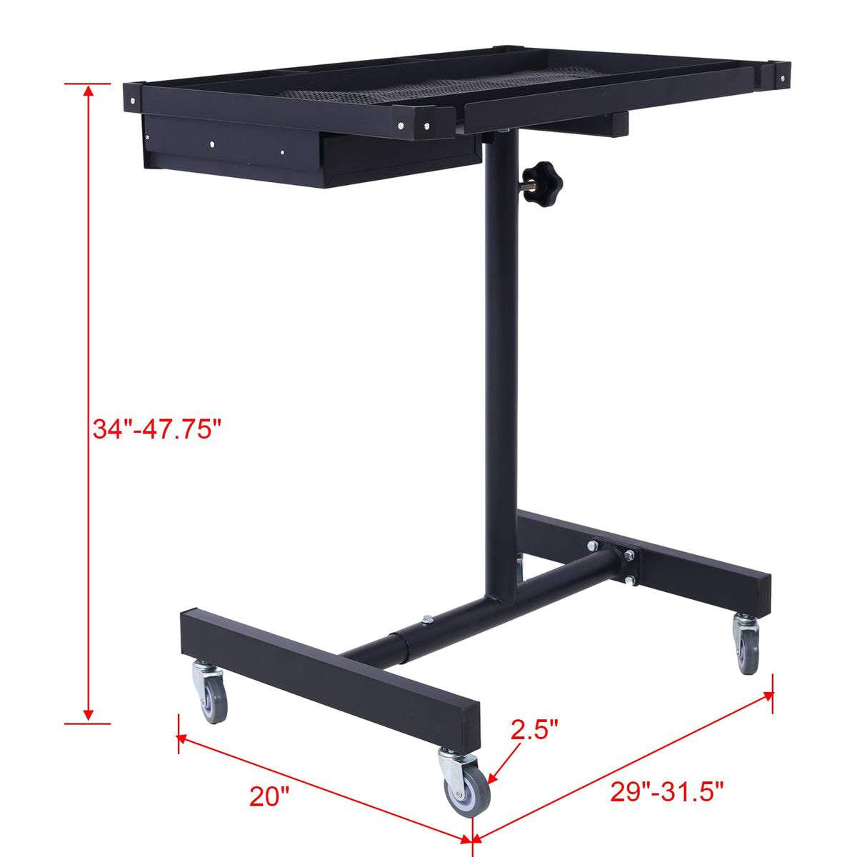 Adjustable Tear Down Work Table with Drawer