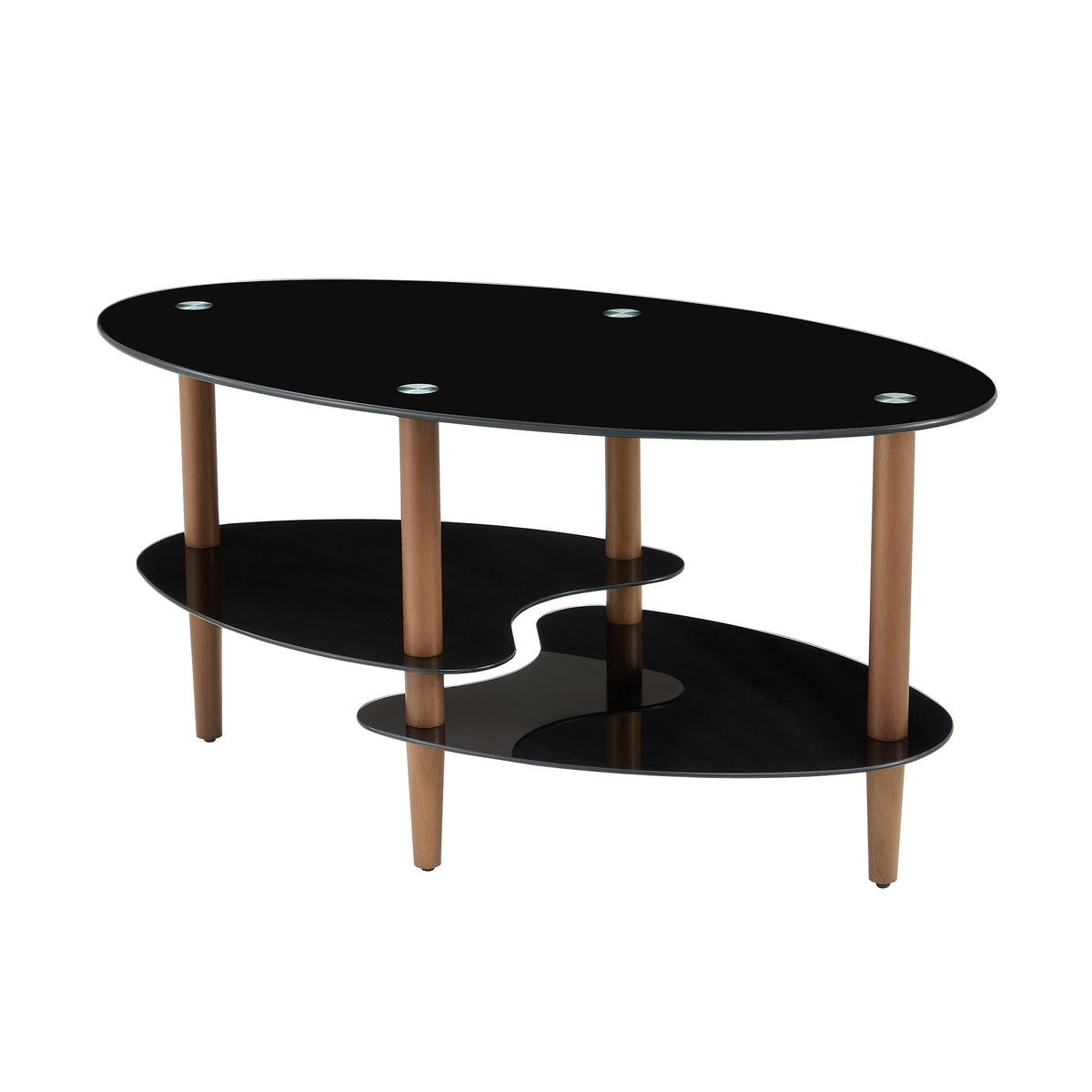 Black Oval Glass Coffee Table