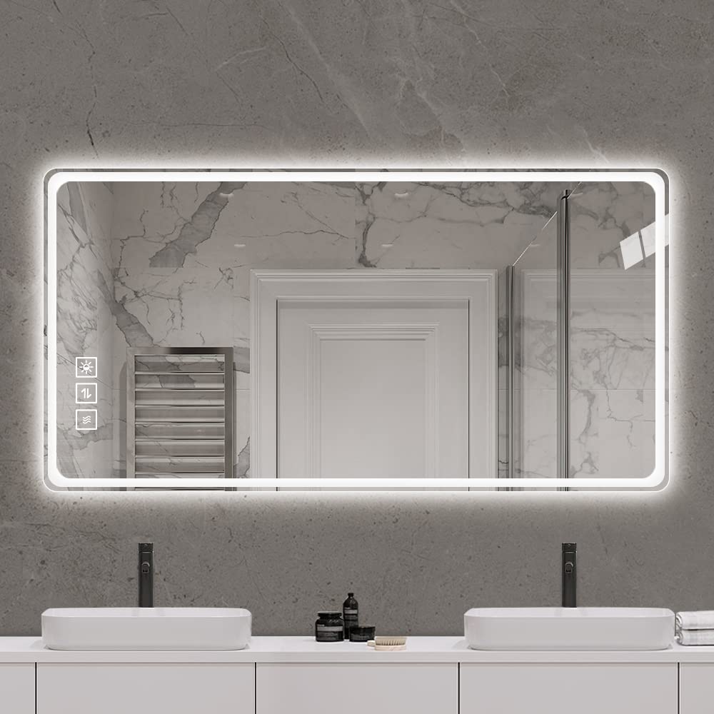 40x32 Inch LED Bathroom Mirror with Front Lights
