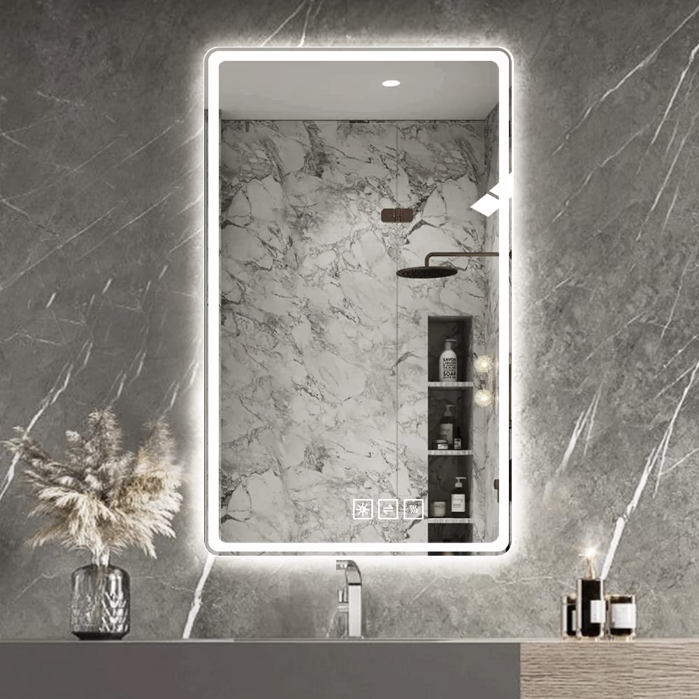 40x32 Inch LED Bathroom Mirror with Front Lights