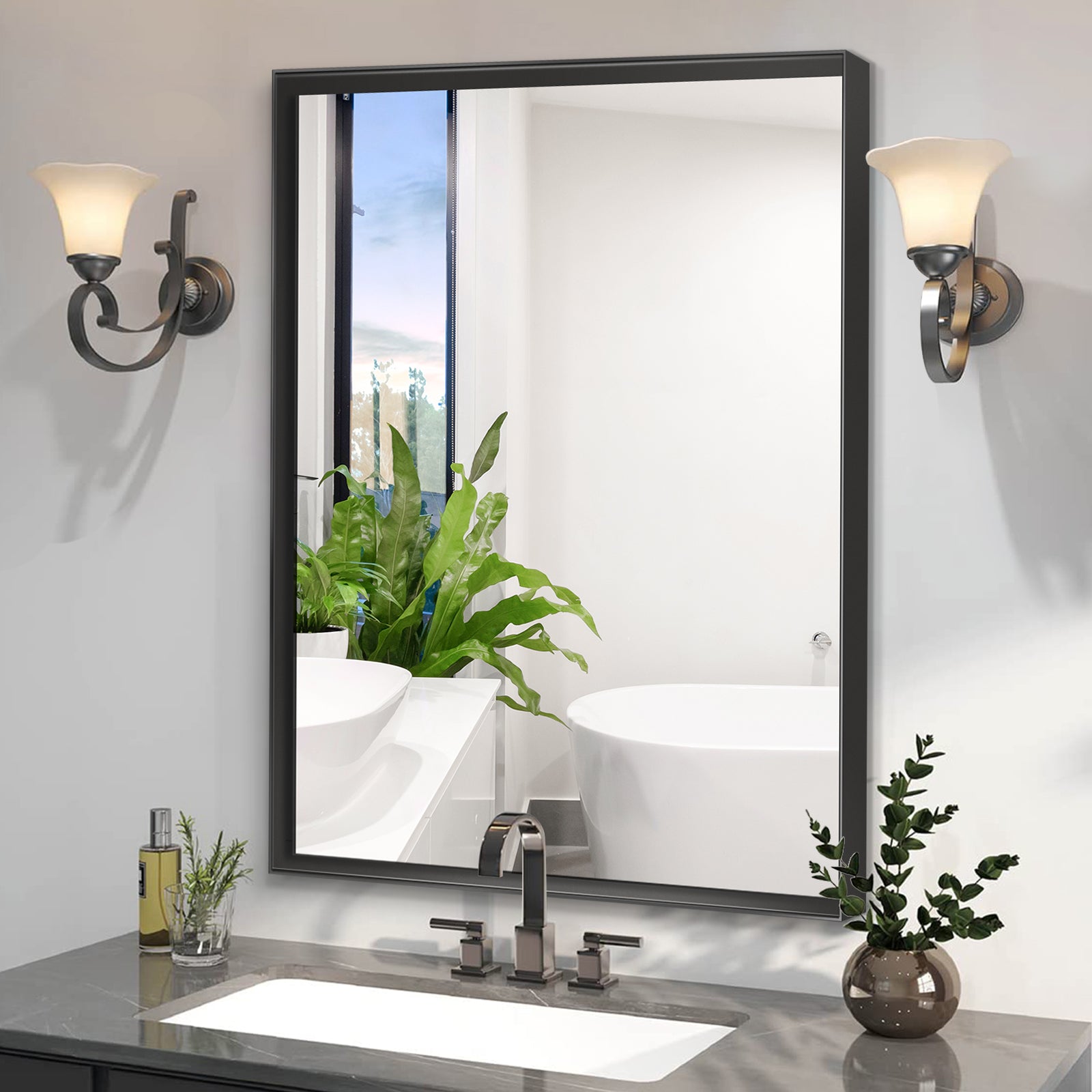 36x24 Inch Beveled Edge Bathroom Mirror