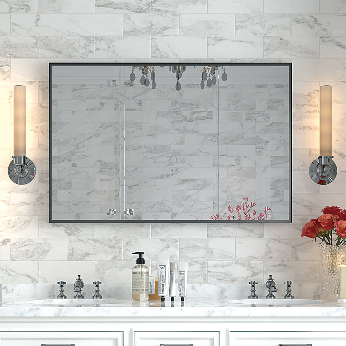 36x24 Inch Beveled Edge Bathroom Mirror