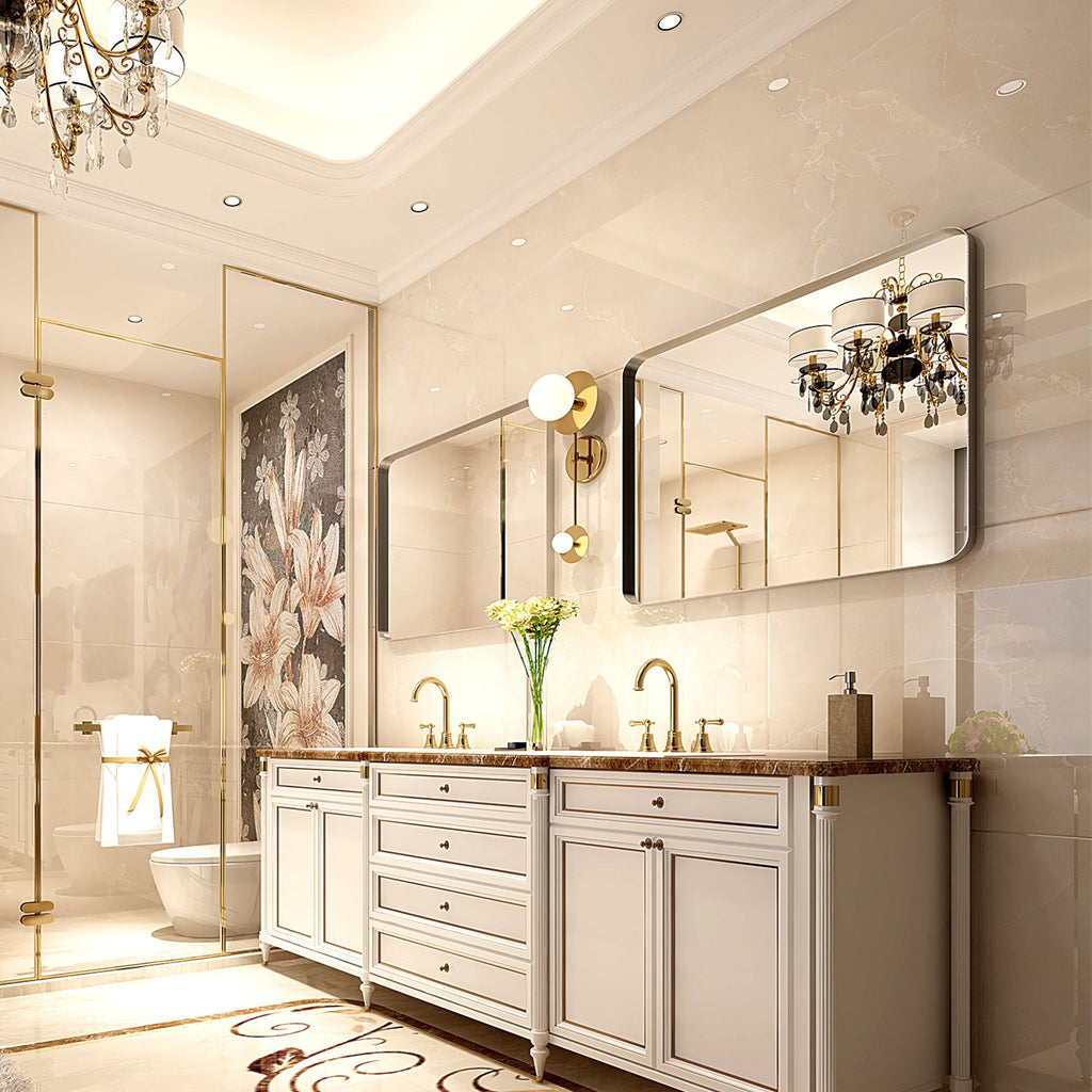 36x30 Inch Glossy Brushed Bathroom Mirror
