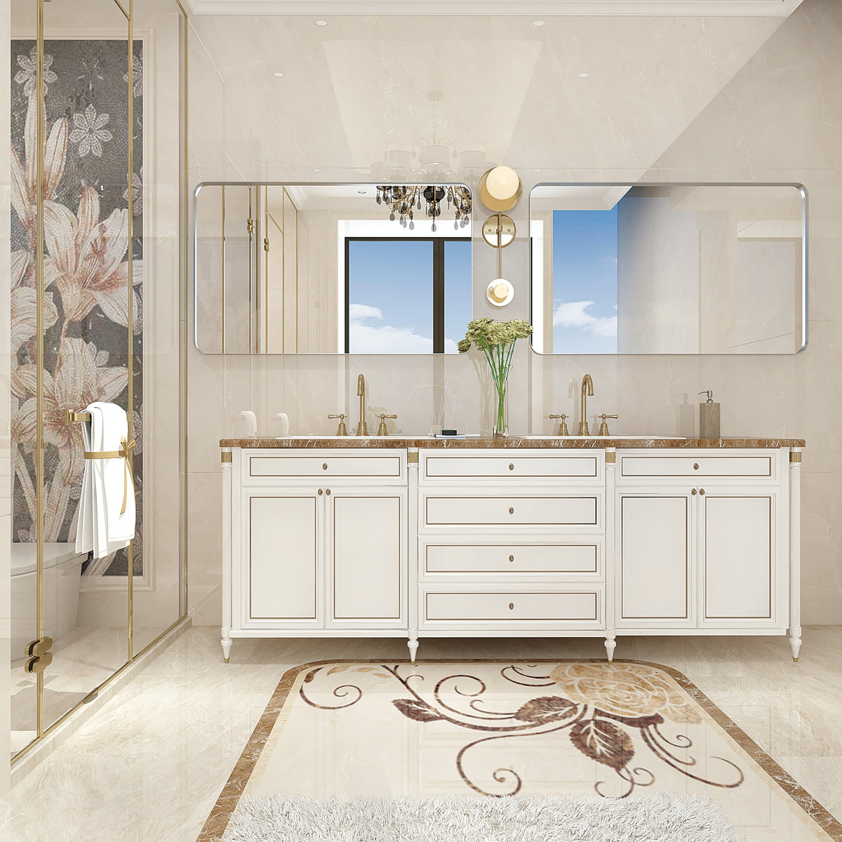 36x30 Inch Glossy Brushed Bathroom Mirror