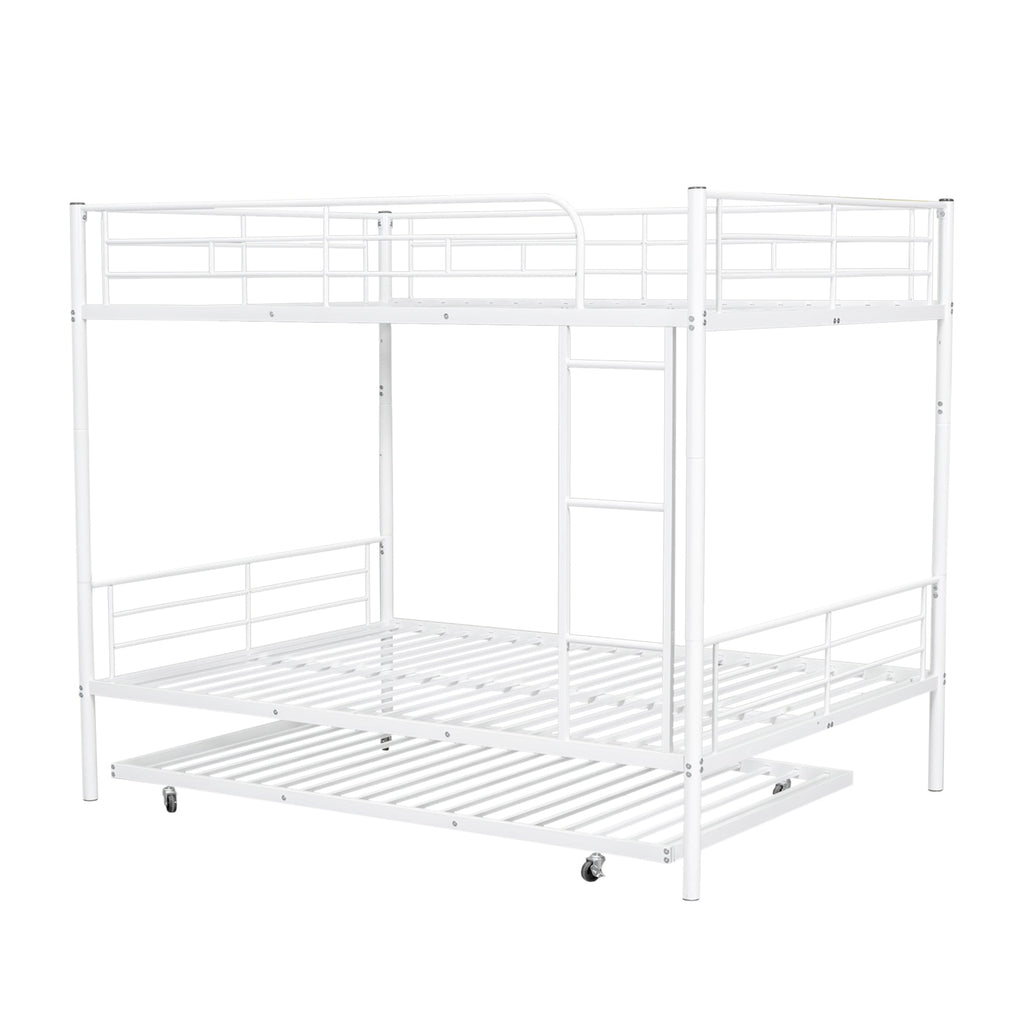 Full Over Full Metal Bunk Bed with Trundle
