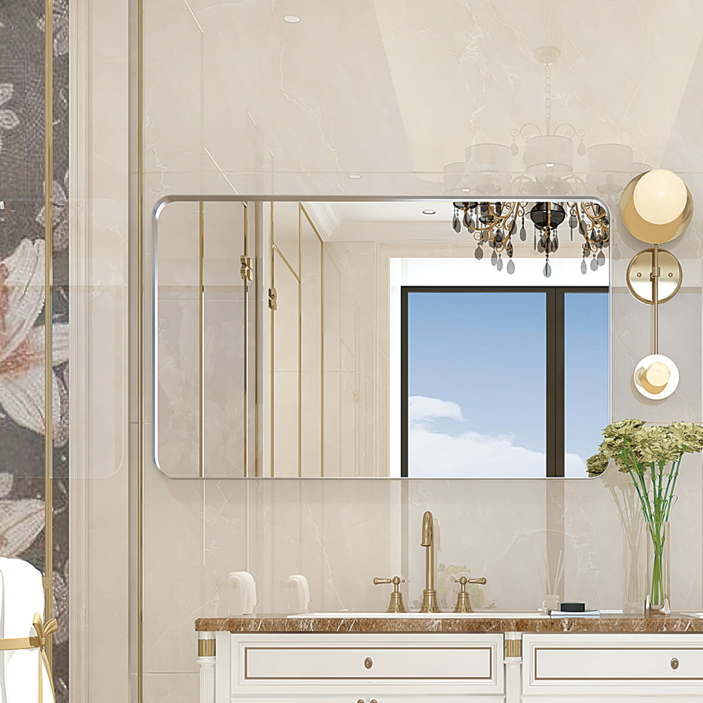 36x30 Inch Glossy Brushed Bathroom Mirror
