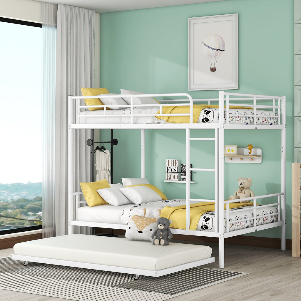 Full Over Full Metal Bunk Bed with Trundle