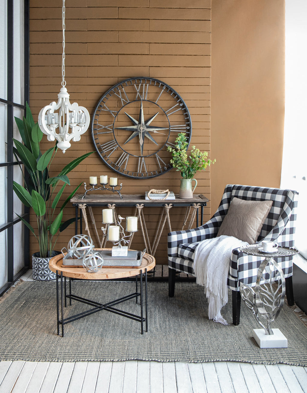 Farmhouse 6-Light Wood Chandelier Pendant Light Fixture