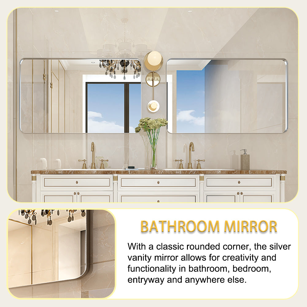 40x30 Inch Brushed Bathroom Mirror