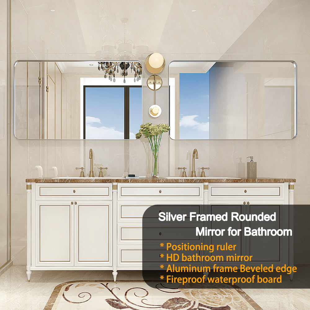 36x30 Inch Glossy Brushed Bathroom Mirror