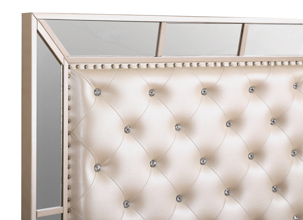 Elegant Contemporary Twin Bed in Pearl Finish