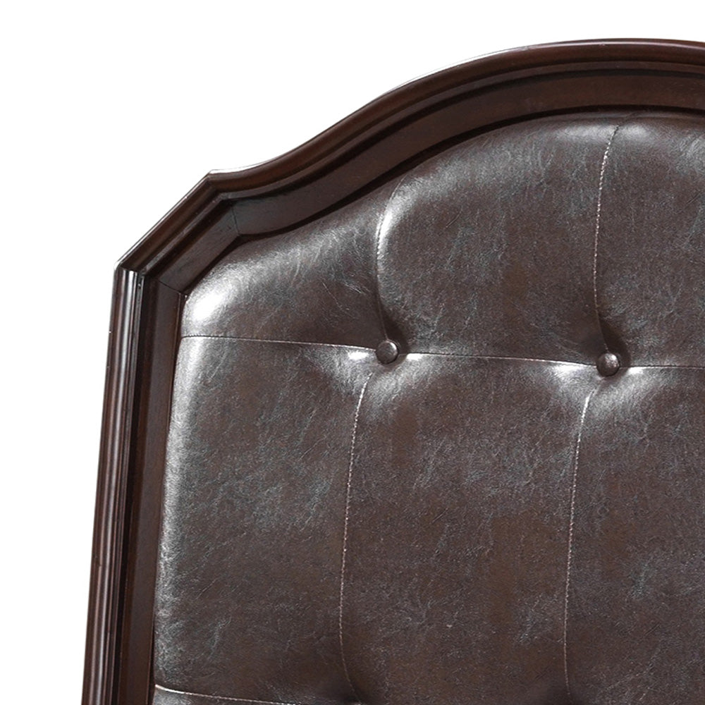 Charming Transitional Twin Bed in Cappuccino