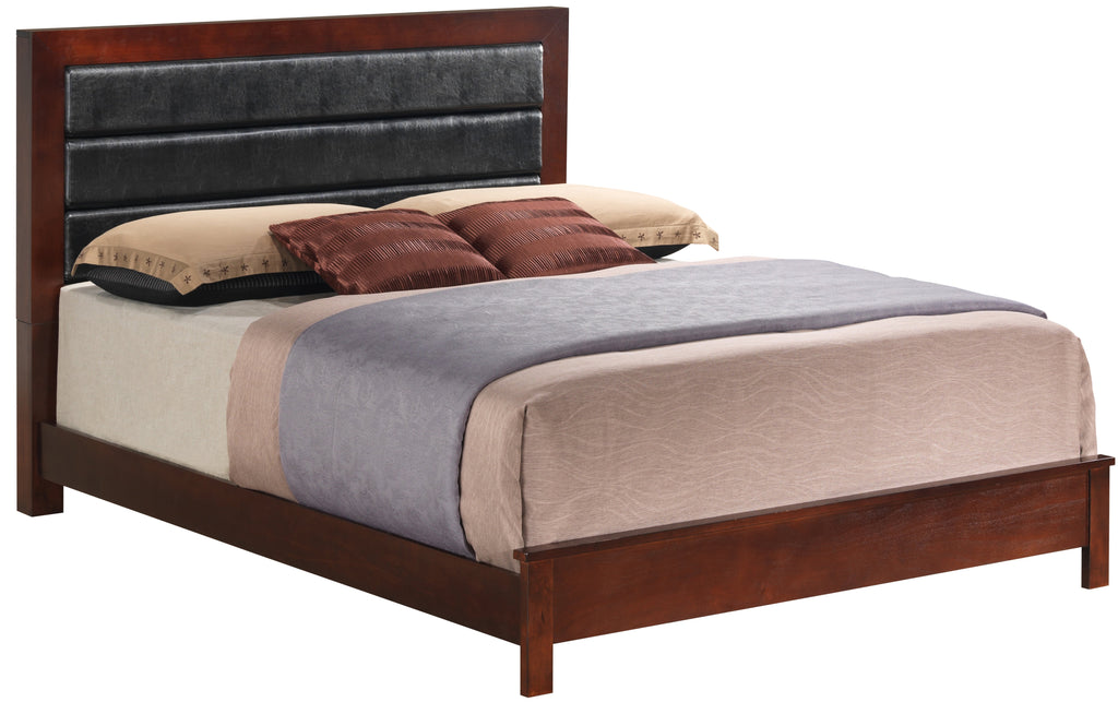 Charming Transitional King Bed In Cherry Hue