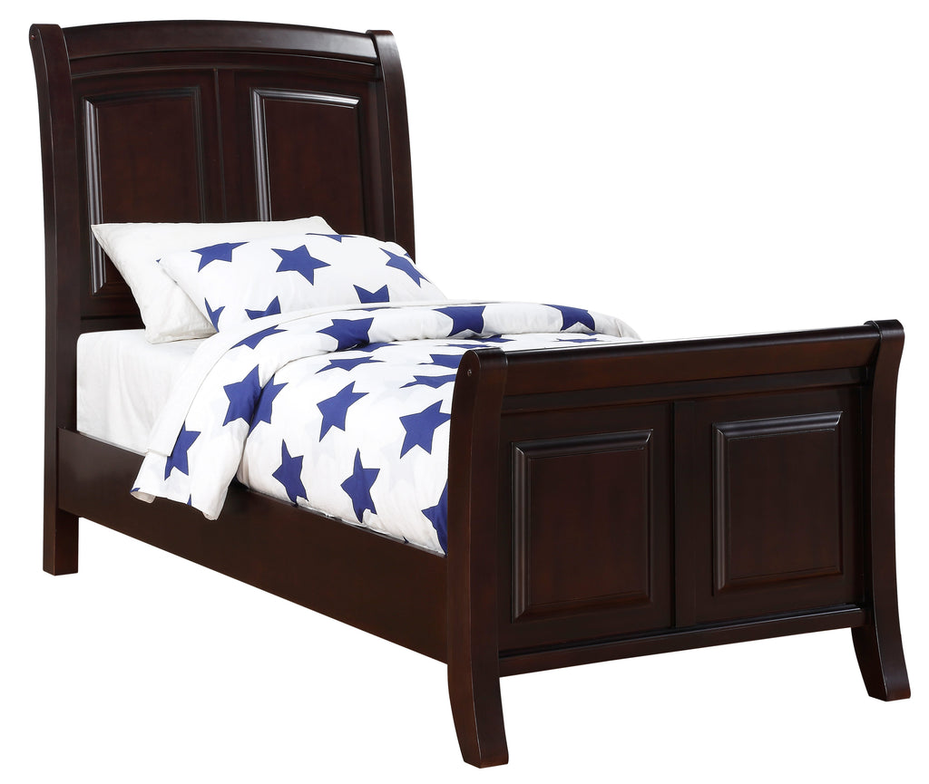 Elegant Transitional Twin Bed in Cappuccino