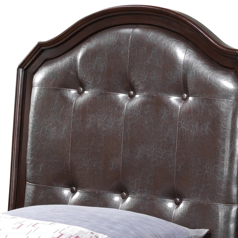 Charming Transitional Twin Bed in Cappuccino