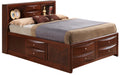 Spacious Cherry Finish King Storage Bed