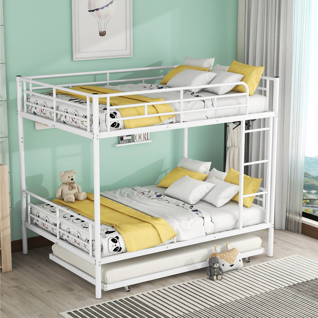Full Over Full Metal Bunk Bed with Trundle