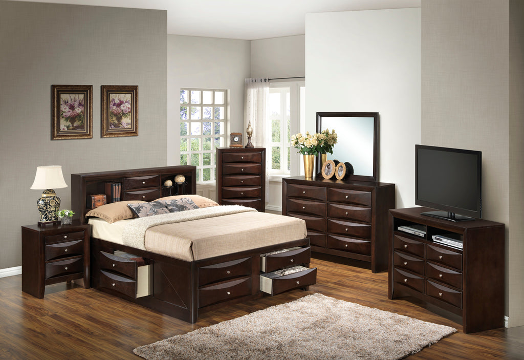 Marilla King Storage Bed in Cappuccino
